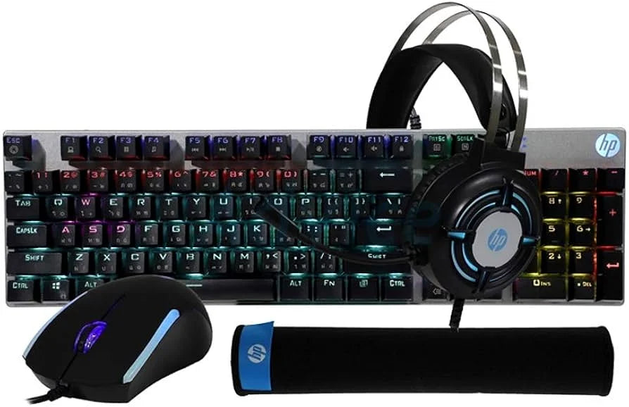 HP GM-3000 PC 4 in 1 Gaming Wired Keyboard, Mouse, Headset and Mousepad Combo