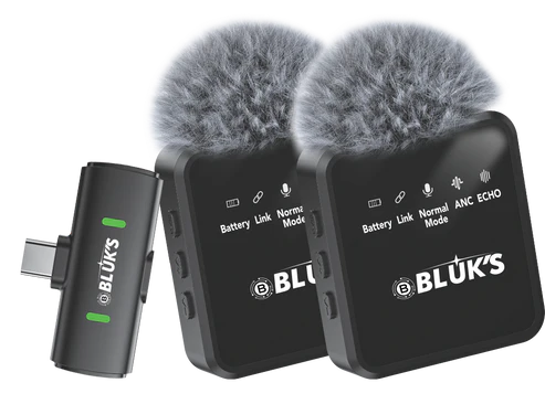 BLUK'S BX-18 | Premium Wireless Lavaliere Mic with Active Noise Cancellation