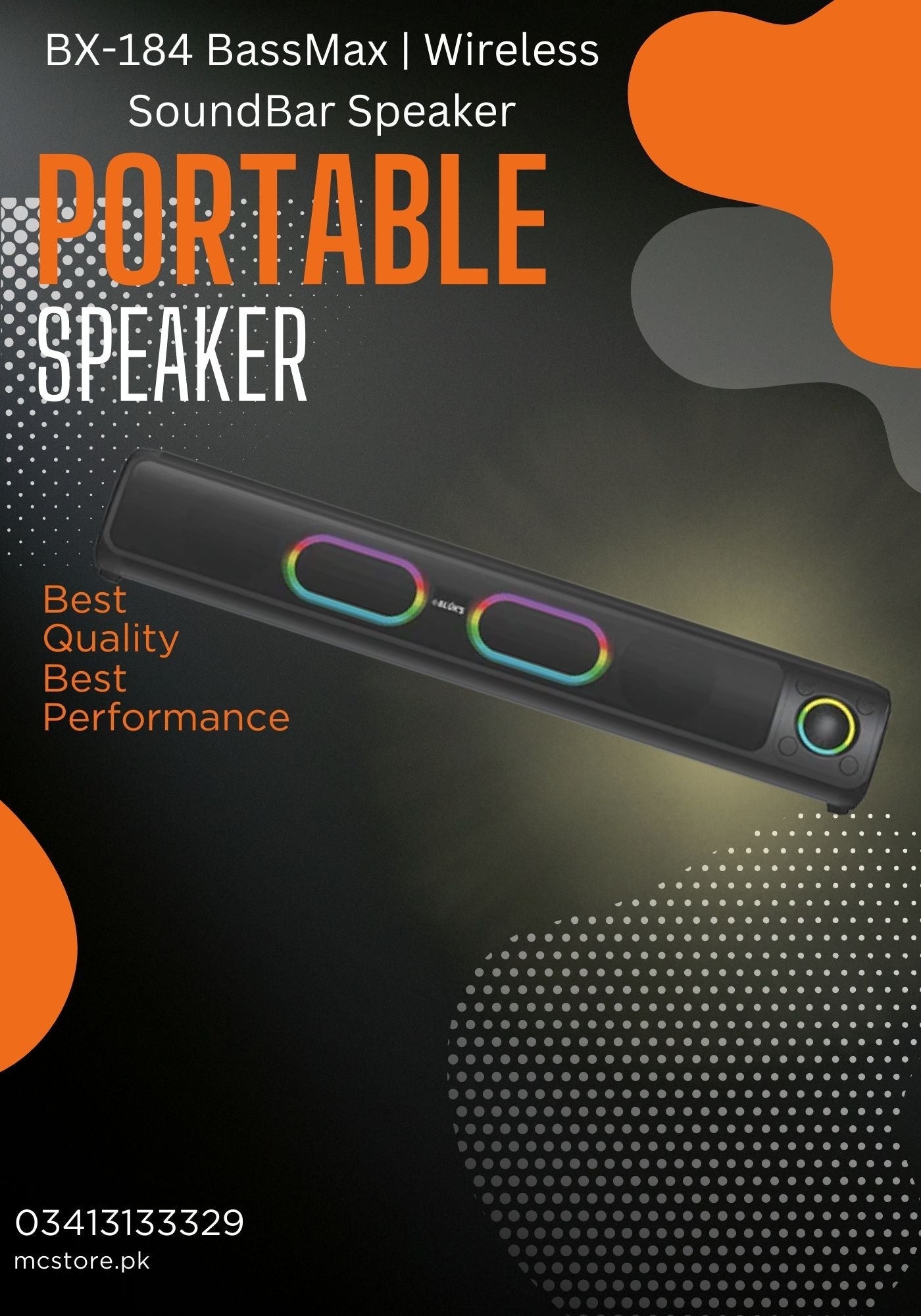 BX-184 BassMax | Wireless SoundBar Speaker with Deep Bass & Dynamic Audio
