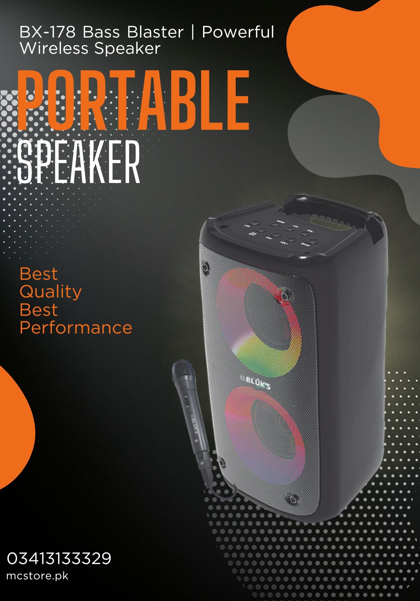 BX-178 Bass Blaster | Powerful Wireless Speaker with Deep Bass