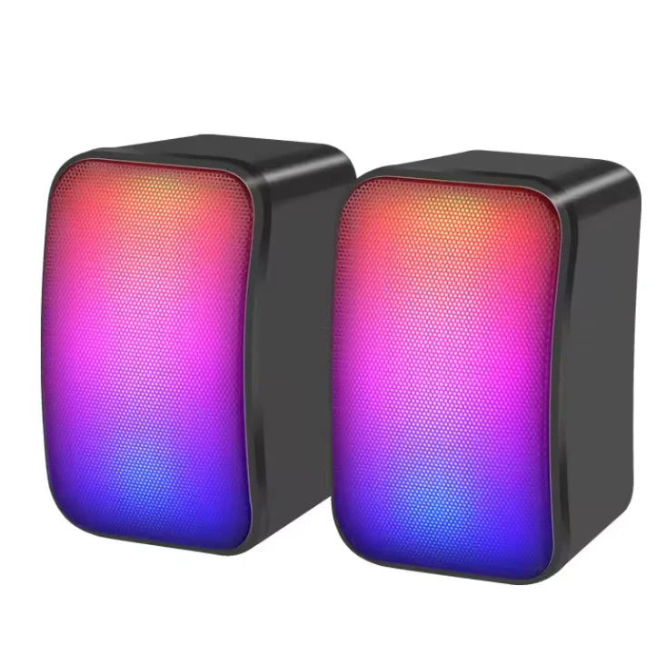 Kisonli X17 RGB Gaming Mini PC Speakers – USB Powered Stereo Sound System with LED Lighting
