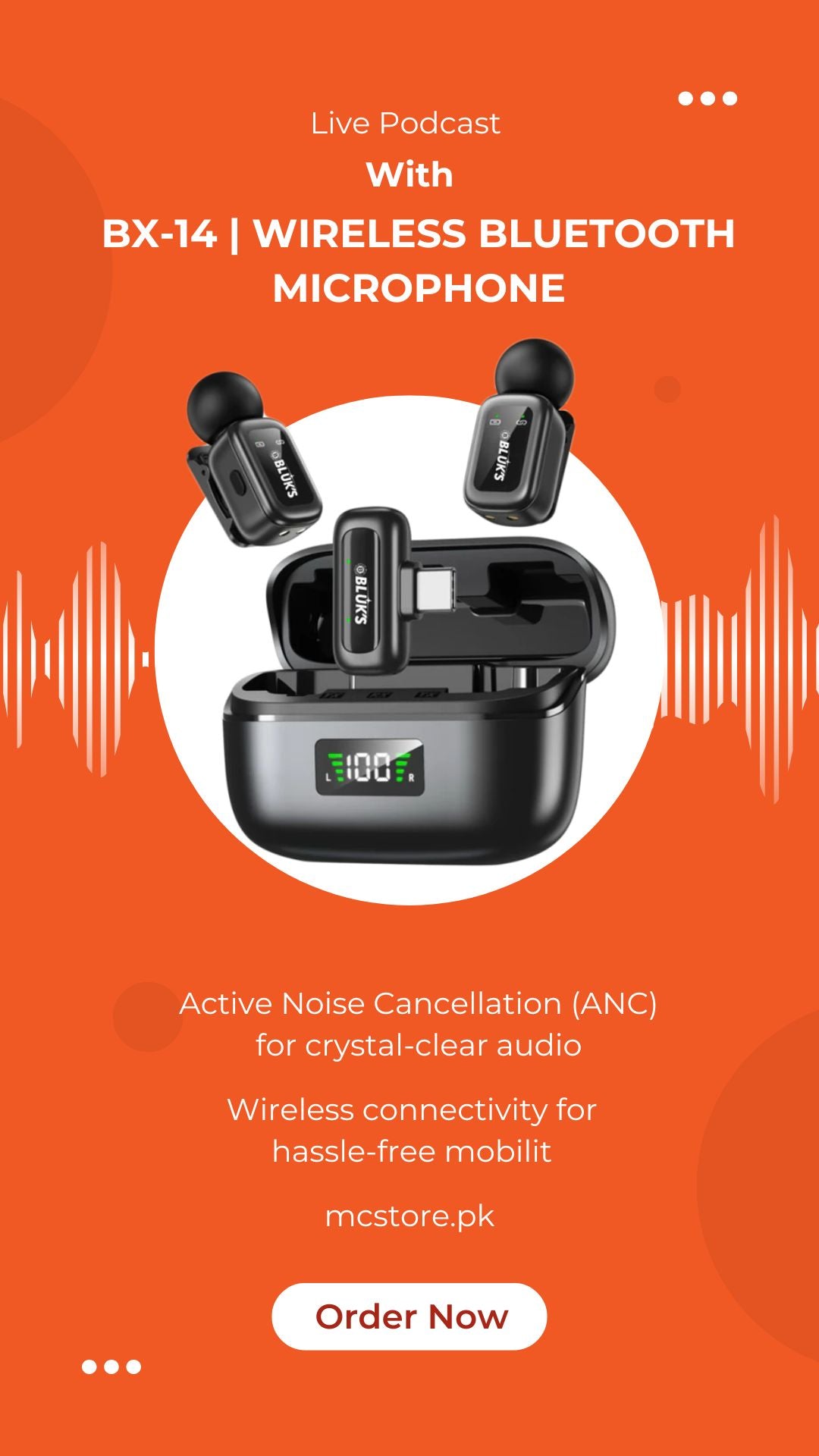 BX-14 | Wireless Bluetooth Microphone with Advanced ANC – Pro-Quality Sound Anywhere