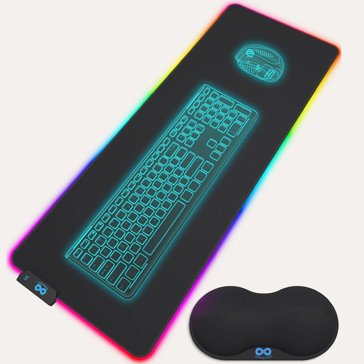 RGB Gaming Mouse Pad – Large Extended Size (800×300×4mm) with LED Lighting & Non-Slip Base